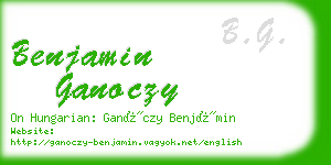 benjamin ganoczy business card